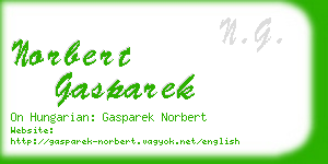 norbert gasparek business card